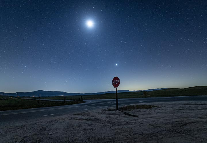 Himmel mit Mond fotografieren